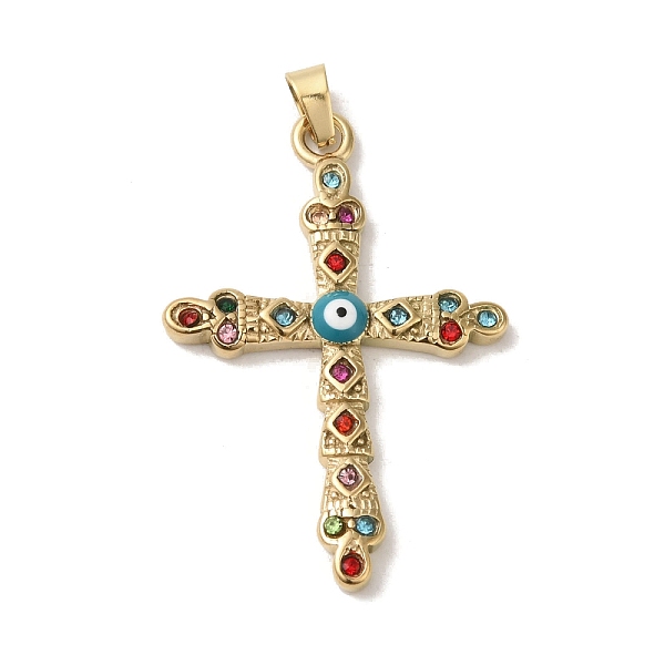 PandaHall Brass Micro Pave Cubic Zirconia Pendants, with Enamel, Real 18K Gold Plated, Cross with Evil Eye , Colorful, 40x26.5x4mm, Hole...
PandaHall Brass Micro Pave Cubic Zirconia Pendants, with Enamel, Real 18K Gold Plated, Cross with Evil Eye , Colorful, 40x26.5x4mm, Hole...
