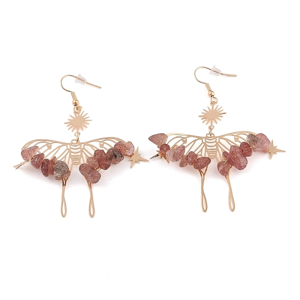 PandaHall Natural Strawberry Quartz Chips Dangle Earrings, Bohemian Hollow Butterfly Brass Jewelry for Women, 75x46mm Strawberry Quartz...
PandaHall Natural Strawberry Quartz Chips Dangle Earrings, Bohemian Hollow Butterfly Brass Jewelry for Women, 75x46mm Strawberry Quartz...