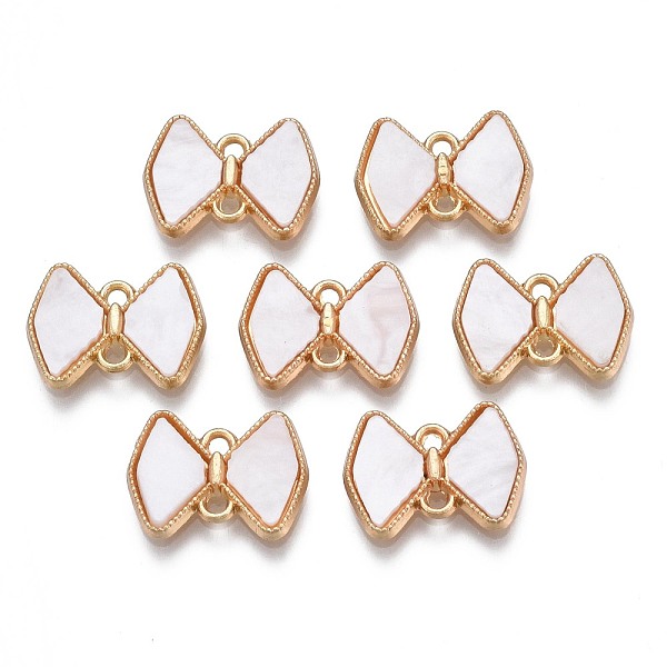 PandaHall Rack Plating Alloy Enamel Connector Charms, Cadmium Free & Nickel Free & Lead Free, Light Gold, Bowknot, Creamy White...
PandaHall Rack Plating Alloy Enamel Connector Charms, Cadmium Free & Nickel Free & Lead Free, Light Gold, Bowknot, Creamy White...