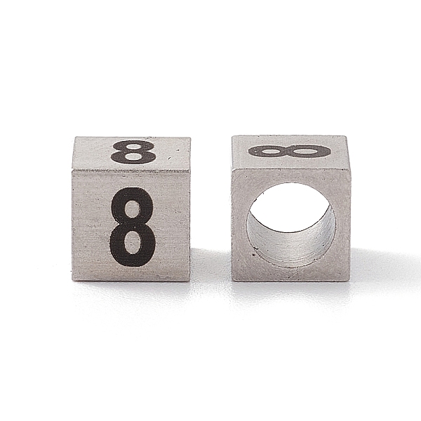PandaHall 303 Stainless Steel European Beads, Large Hole Beads, Cube with Number, Stainless Steel Color, Num.8, 7x7x7mm, Hole: 5mm 303...
PandaHall 303 Stainless Steel European Beads, Large Hole Beads, Cube with Number, Stainless Steel Color, Num.8, 7x7x7mm, Hole: 5mm 303...