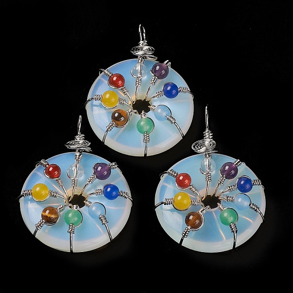PandaHall Opalite Pendants, with Platinum Brass Findings, Donut/Pi Disc with Beaded Charms, 41~42x31x11.5~12.5mm, Hole: 5~5.5x3mm Opalite...
PandaHall Opalite Pendants, with Platinum Brass Findings, Donut/Pi Disc with Beaded Charms, 41~42x31x11.5~12.5mm, Hole: 5~5.5x3mm Opalite...