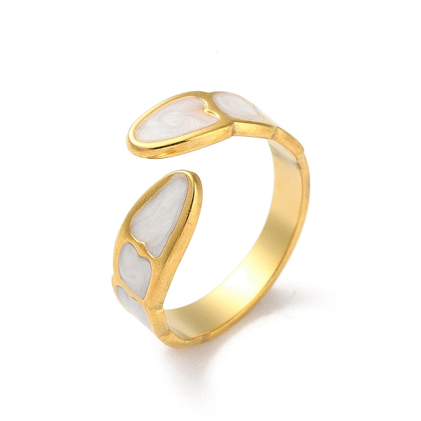 PandaHall 304 Stainless Steel Enamel Cuff Rings, Real 18K Gold Plated, Adjustable 304 Stainless Steel Ring White
PandaHall 304 Stainless Steel Enamel Cuff Rings, Real 18K Gold Plated, Adjustable 304 Stainless Steel Ring White