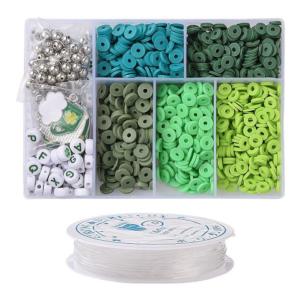 PandaHall DIY Saint Patrick's Day Polymer Clay Beads Bracelet Making kit, Dark Olive Green, 6x1mm, Hole: 2mm Alloy Multicolor
PandaHall DIY Saint Patrick's Day Polymer Clay Beads Bracelet Making kit, Dark Olive Green, 6x1mm, Hole: 2mm Alloy Multicolor