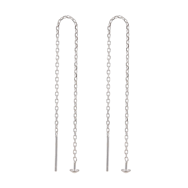 PandaHall 925 Sterling Silver Ear Stud Findings, with 925 Stamp, Ear Thread, with Cable Chain, Silver, 98x0.8mm, Pin: 0.8mm Sterling Silver...
PandaHall 925 Sterling Silver Ear Stud Findings, with 925 Stamp, Ear Thread, with Cable Chain, Silver, 98x0.8mm, Pin: 0.8mm Sterling Silver...