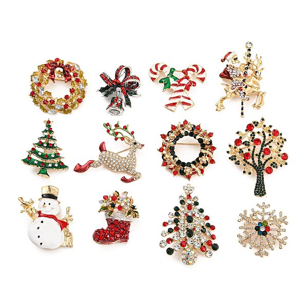 PandaHall Christmas Brooch Cane Reindeer Snowflake Snowman Wreath Bell Boot Pin Corsage. Alloy Multicolor
PandaHall Christmas Brooch Cane Reindeer Snowflake Snowman Wreath Bell Boot Pin Corsage. Alloy Multicolor