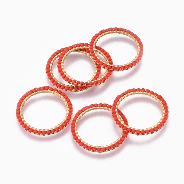 PandaHall MIYUKI & TOHO Handmade Japanese Seed Beads, with 304 Stainless Steel Link Rings, Loom Pattern, Ring, Golden, Red, 22~23x1.7mm...
PandaHall MIYUKI & TOHO Handmade Japanese Seed Beads, with 304 Stainless Steel Link Rings, Loom Pattern, Ring, Golden, Red, 22~23x1.7mm...