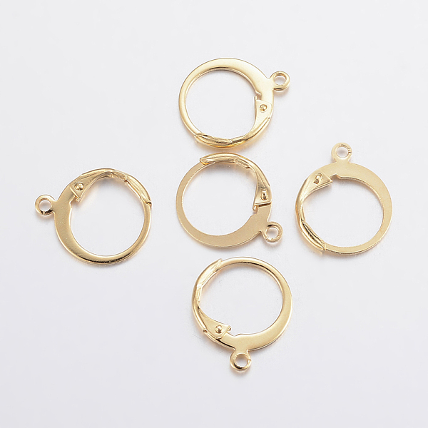 PandaHall 304 Stainless Steel Leverback Earring Findings, with Loop, Real 24K Gold Plated, 14x12x2mm, Hole: 1.2mm, Pin: 0.6x1mm 304...
PandaHall 304 Stainless Steel Leverback Earring Findings, with Loop, Real 24K Gold Plated, 14x12x2mm, Hole: 1.2mm, Pin: 0.6x1mm 304...