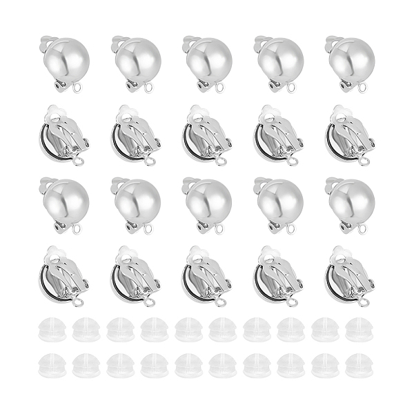 PandaHall Unicraftale 30Pcs Half Round Brass Clip-on Earring Findings, with Loops & 30Pcs Silicone Ear Nuts, Platinum, 20x13mm, Hole: 3mm...
PandaHall Unicraftale 30Pcs Half Round Brass Clip-on Earring Findings, with Loops & 30Pcs Silicone Ear Nuts, Platinum, 20x13mm, Hole: 3mm...