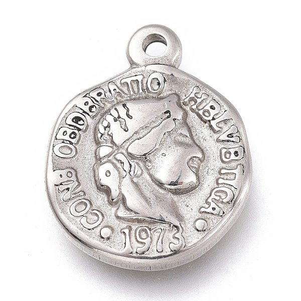 PandaHall 304 Stainless Steel Coin Pendants, Flat Round, Stainless Steel Color, 15.5x12x2.5mm, Hole: 1.2~1.5mm 304 Stainless Steel Flat...
PandaHall 304 Stainless Steel Coin Pendants, Flat Round, Stainless Steel Color, 15.5x12x2.5mm, Hole: 1.2~1.5mm 304 Stainless Steel Flat...