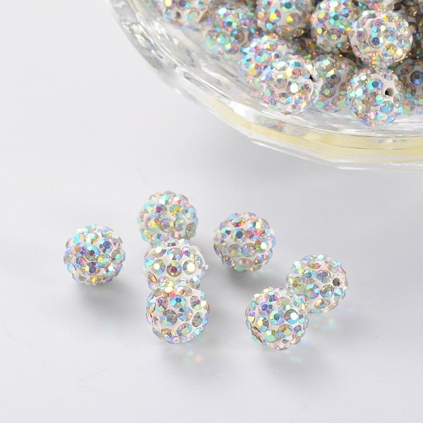 PandaHall Pave Disco Ball Beads, Polymer Clay Rhinestone Beads, Grade A, Round, Crystal AB, PP12(1.8~1.9mm), 8mm, Hole: 1mm Polymer..., Clear
PandaHall Pave Disco Ball Beads, Polymer Clay Rhinestone Beads, Grade A, Round, Crystal AB, PP12(1.8~1.9mm), 8mm, Hole: 1mm Polymer..., Clear