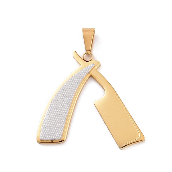 PandaHall Ion Plating(IP) 304 Stainless Steel Manual Polishing Pendants, Knife, Golden & Stainless Steel Color, 36x40x3mm, Hole: 4.5x8mm 304...
PandaHall Ion Plating(IP) 304 Stainless Steel Manual Polishing Pendants, Knife, Golden & Stainless Steel Color, 36x40x3mm, Hole: 4.5x8mm 304...