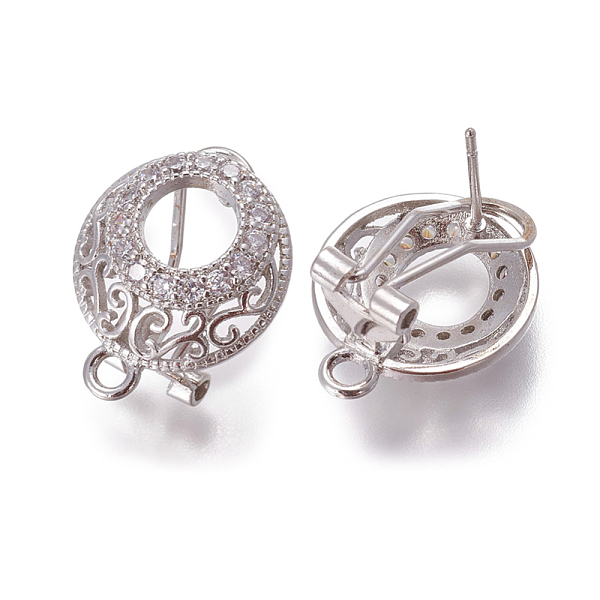 PandaHall Brass Micro Pave Cubic Zirconia Stud Earring Findings, French Clip Earrings, with Loop, Flat Round, Platinum, 18.5x15x11.5mm, Hole..., Clear
PandaHall Brass Micro Pave Cubic Zirconia Stud Earring Findings, French Clip Earrings, with Loop, Flat Round, Platinum, 18.5x15x11.5mm, Hole..., Clear