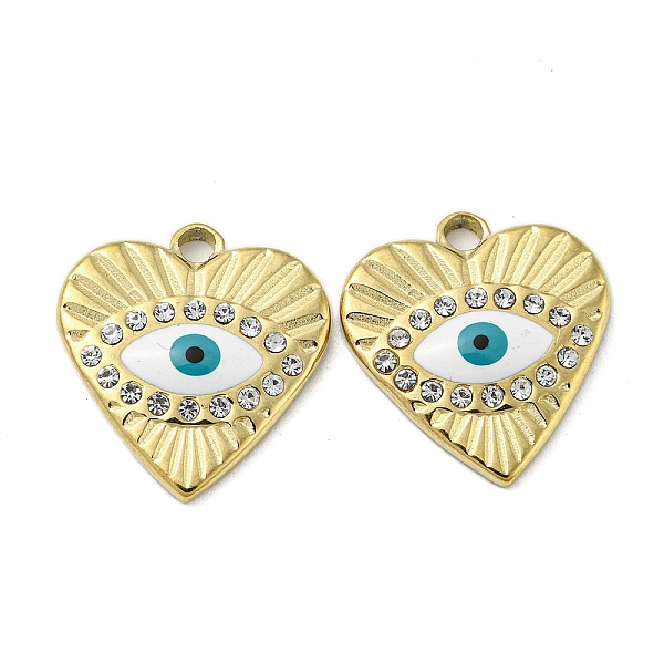 PandaHall Ion Plating(IP) 304 Stainless Steel Rhinestone Pendants, with Enamel, Heart with Evil Eye Charm, Golden, White, 17x16x3mm, Hole...
PandaHall Ion Plating(IP) 304 Stainless Steel Rhinestone Pendants, with Enamel, Heart with Evil Eye Charm, Golden, White, 17x16x3mm, Hole...
