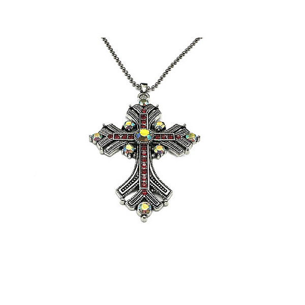 PandaHall Cross Rhinestone Pendant Necklaces, with Antique Silver Alloy Ball Chains, Light Siam, 27.56 inch(70cm) Rhinestone Cross Red
PandaHall Cross Rhinestone Pendant Necklaces, with Antique Silver Alloy Ball Chains, Light Siam, 27.56 inch(70cm) Rhinestone Cross Red