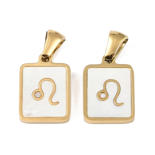 PandaHall Constellations Natural White Shell Pendants, Ion Plating(IP) 304 Stainless Steel Rectangle Charms, Real 18K Gold Plated, Leo...
PandaHall Constellations Natural White Shell Pendants, Ion Plating(IP) 304 Stainless Steel Rectangle Charms, Real 18K Gold Plated, Leo...