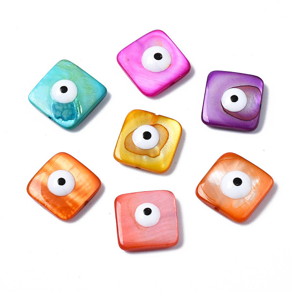 PandaHall Natural Freshwater Shell Beads, with Enamel, Dyed, Square with Evil Eye, Mixed Color, 11.5~13x11.5~13x3~4mm, Hole: 0.8mm..., Multicolor
PandaHall Natural Freshwater Shell Beads, with Enamel, Dyed, Square with Evil Eye, Mixed Color, 11.5~13x11.5~13x3~4mm, Hole: 0.8mm..., Multicolor