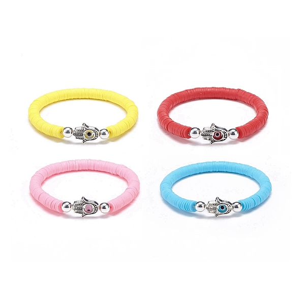 PandaHall 4Pcs 4 Colors Polymer Clay Heishi Surfer Stretch Bracelets Set, Alloy Hamsa Hand with Lampwork Evil Eye Preppy Bracelets for Women..., Multicolor
PandaHall 4Pcs 4 Colors Polymer Clay Heishi Surfer Stretch Bracelets Set, Alloy Hamsa Hand with Lampwork Evil Eye Preppy Bracelets for Women..., Multicolor
