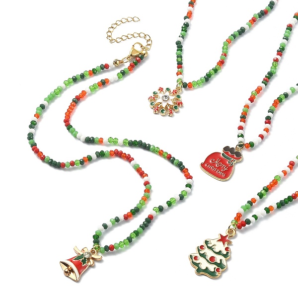 PandaHall Christmas Theme Alloy Enamel Pendant Necklace with Glass Beaded Chains, Mixed Shapes, 16.54 inch(42cm) Alloy Mixed Shapes..., Multicolor
PandaHall Christmas Theme Alloy Enamel Pendant Necklace with Glass Beaded Chains, Mixed Shapes, 16.54 inch(42cm) Alloy Mixed Shapes..., Multicolor
