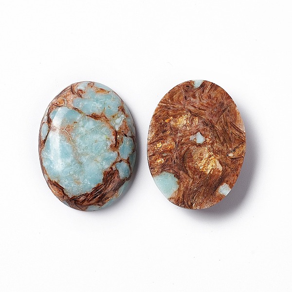 PandaHall Assembled Bronzite and Imperial Jasper Cabochons, Oval, Dyed, Colorful, 40x30x7.5~8.5mm Synthetic Gemstone Oval
PandaHall Assembled Bronzite and Imperial Jasper Cabochons, Oval, Dyed, Colorful, 40x30x7.5~8.5mm Synthetic Gemstone Oval