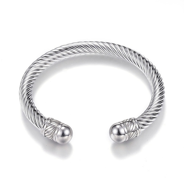 PandaHall 304 Stainless Steel Torque Cuff Bangles, Stainless Steel Color, 1-7/8 inchx2-3/8 inch(49x59mm) 304 Stainless Steel
PandaHall 304 Stainless Steel Torque Cuff Bangles, Stainless Steel Color, 1-7/8 inchx2-3/8 inch(49x59mm) 304 Stainless Steel