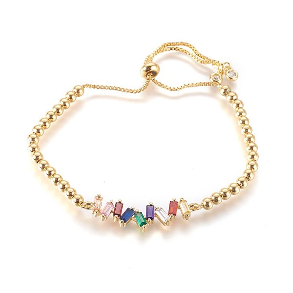 PandaHall Adjustable Brass Cubic Zirconia Slider Bracelets, Bolo Bracelets, with Box Chains and Round Beads, Golden, Colorful, 10-1/4 inch...
PandaHall Adjustable Brass Cubic Zirconia Slider Bracelets, Bolo Bracelets, with Box Chains and Round Beads, Golden, Colorful, 10-1/4 inch...