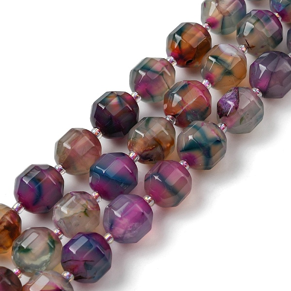 PandaHall Natural Agate Beads Strands, Faceted Bicone Barrel Drum Beads, with Seed Beads, Dyed, Colorful, 12x11mm, Hole: 1.2mm, about...
PandaHall Natural Agate Beads Strands, Faceted Bicone Barrel Drum Beads, with Seed Beads, Dyed, Colorful, 12x11mm, Hole: 1.2mm, about...