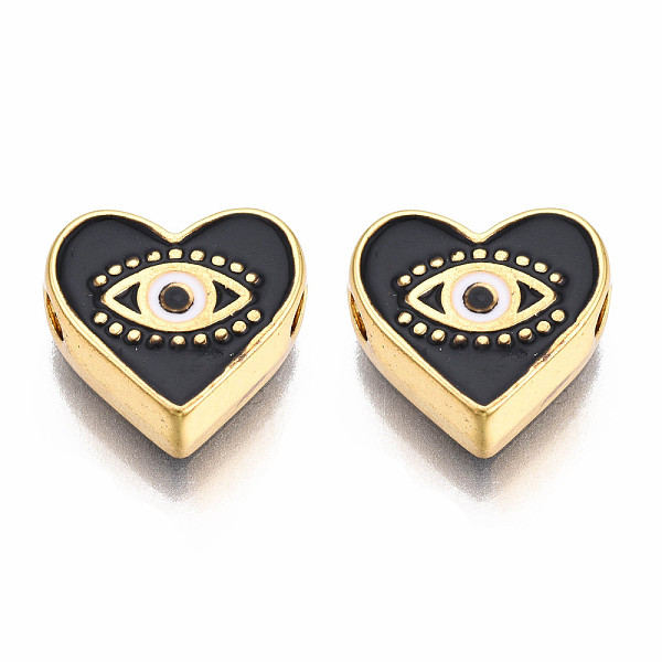 PandaHall Rack Plating Alloy Enamel Pendants, Light Gold, Cadmium Free & Nickel Free & Lead Free, Heart with Eye, Black, 11x12x4.5mm, Hole...
PandaHall Rack Plating Alloy Enamel Pendants, Light Gold, Cadmium Free & Nickel Free & Lead Free, Heart with Eye, Black, 11x12x4.5mm, Hole...