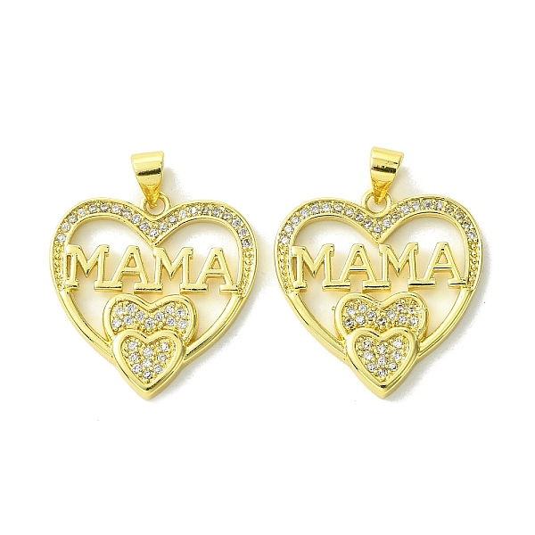 PandaHall Mother's Day Brass Micro Pave Cubic Zirconia Pendants, Heart with Word Mom, Real 18K Gold Plated, 24x23x2.8mm, Hole: 5mm..., Clear
PandaHall Mother's Day Brass Micro Pave Cubic Zirconia Pendants, Heart with Word Mom, Real 18K Gold Plated, 24x23x2.8mm, Hole: 5mm..., Clear
