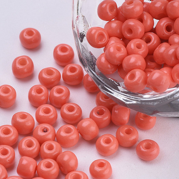 PandaHall Baking Paint Glass Seed Beads, Round, Salmon, 4~4.5x3mm, Hole: 1~1.2mm, about 4500pcs/bag, about 450g/bag Glass Red
PandaHall Baking Paint Glass Seed Beads, Round, Salmon, 4~4.5x3mm, Hole: 1~1.2mm, about 4500pcs/bag, about 450g/bag Glass Red