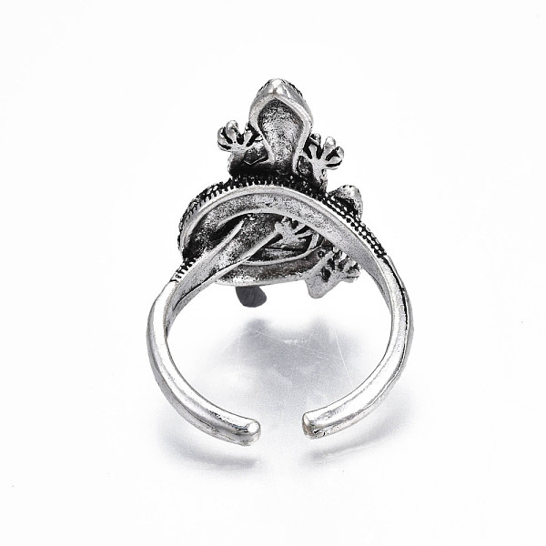 PandaHall Lizard Alloy Open Cuff Ring for Men Women, Cadmium Free & Lead Free, Antique Silver, US Size 9(18.9mm) Alloy
PandaHall Lizard Alloy Open Cuff Ring for Men Women, Cadmium Free & Lead Free, Antique Silver, US Size 9(18.9mm) Alloy