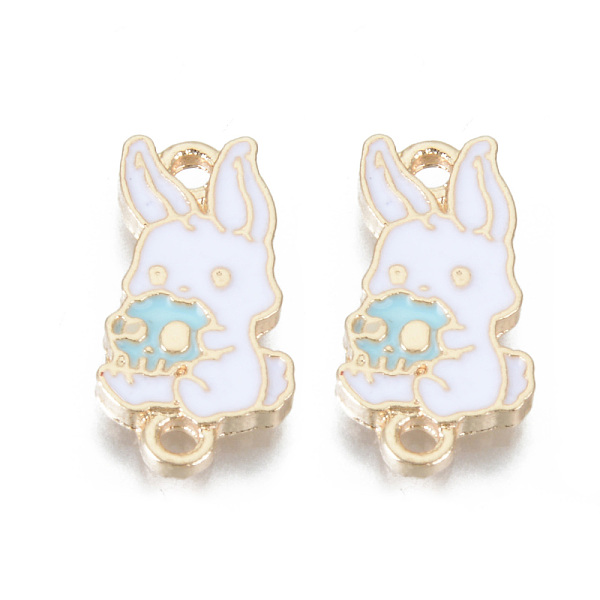 PandaHall Alloy Enamel Links Connectors, Cadmium Free & Lead Free, White Rabbit with Skull, Light Gold, Cyan, 19x9.5x1.5mm, Hole: 1.6mm...
PandaHall Alloy Enamel Links Connectors, Cadmium Free & Lead Free, White Rabbit with Skull, Light Gold, Cyan, 19x9.5x1.5mm, Hole: 1.6mm...