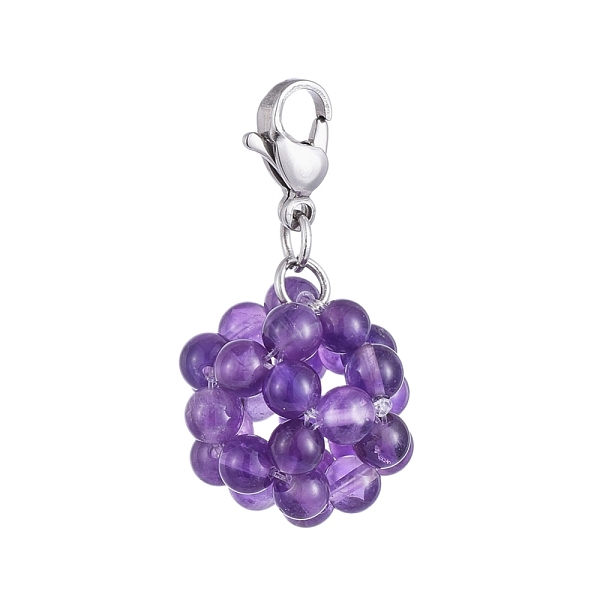 PandaHall Natural Amethyst Cluster Beads Pendants, with 304 Stainless Steel Lobster Claw Clasps, Round, Stainless Steel Color, 33mm Amethyst...
PandaHall Natural Amethyst Cluster Beads Pendants, with 304 Stainless Steel Lobster Claw Clasps, Round, Stainless Steel Color, 33mm Amethyst...