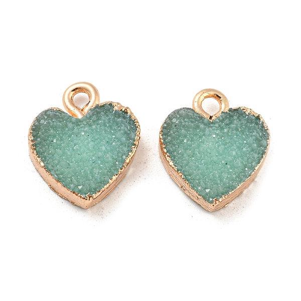 PandaHall Resin with Golden Zinc Alloy Charms, Heart, Pale Turquoise, 12x15mm Resin Heart
PandaHall Resin with Golden Zinc Alloy Charms, Heart, Pale Turquoise, 12x15mm Resin Heart