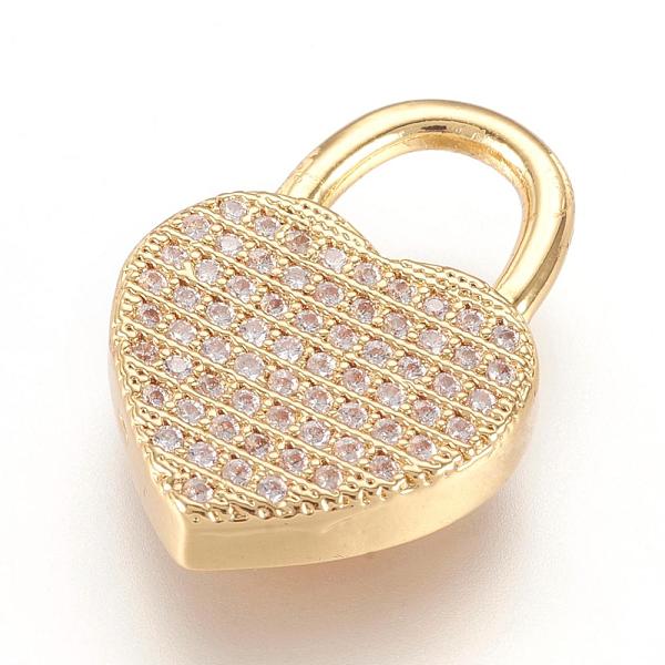 PandaHall Brass Micro Pave Cubic Zirconia Pendants, Real 18K Gold Plated, Heart Padlock, Golden, 20x14x3.5mm, Hole: 6x6.5mm Brass+Cubic...
PandaHall Brass Micro Pave Cubic Zirconia Pendants, Real 18K Gold Plated, Heart Padlock, Golden, 20x14x3.5mm, Hole: 6x6.5mm Brass+Cubic...