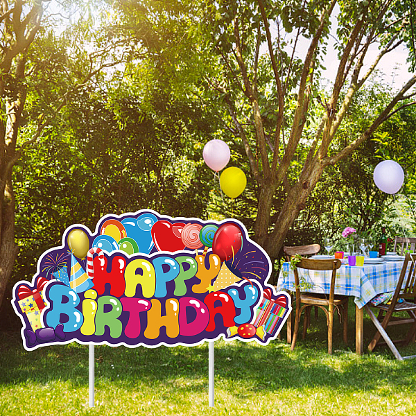 PandaHall Plastic Yard Signs Display Decorations, for Outdoor Garden Decoration, Ballon with Word Happy Birthday, Colorful, 180x360x4mm...
PandaHall Plastic Yard Signs Display Decorations, for Outdoor Garden Decoration, Ballon with Word Happy Birthday, Colorful, 180x360x4mm...