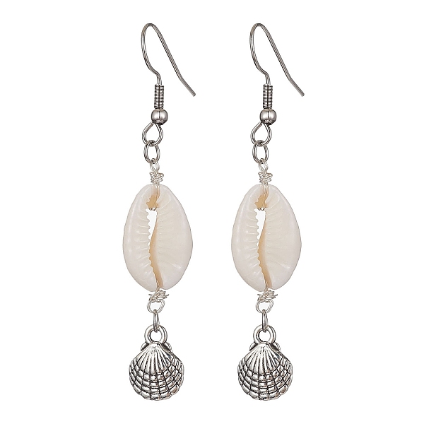 PandaHall Natural Shell Dangle Earrings, Tibetan Style Alloy Long Drop Earrings with 304 Stainless Steel Pins, Shell Shape, 62.5x12mm Shell...
PandaHall Natural Shell Dangle Earrings, Tibetan Style Alloy Long Drop Earrings with 304 Stainless Steel Pins, Shell Shape, 62.5x12mm Shell...