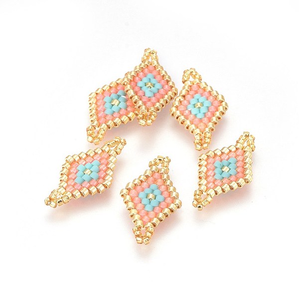 PandaHall MIYUKI & TOHO Handmade Japanese Seed Beads Links, Loom Pattern, Rhombus, Light Salmon, 21.5~22x12x1.7mm, Hole: 2mm Glass Rhombus..., Red
PandaHall MIYUKI & TOHO Handmade Japanese Seed Beads Links, Loom Pattern, Rhombus, Light Salmon, 21.5~22x12x1.7mm, Hole: 2mm Glass Rhombus..., Red