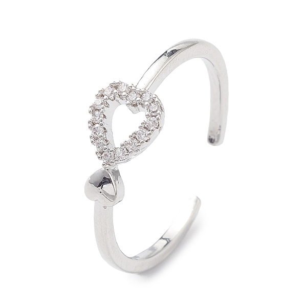 PandaHall Clear Cubic Zirconia Hollow Heart Open Cuff Ring, Brass Jewelry for Women, Platinum, Inner Diameter: 18mm Brass+Cubic Zirconia...
PandaHall Clear Cubic Zirconia Hollow Heart Open Cuff Ring, Brass Jewelry for Women, Platinum, Inner Diameter: 18mm Brass+Cubic Zirconia...