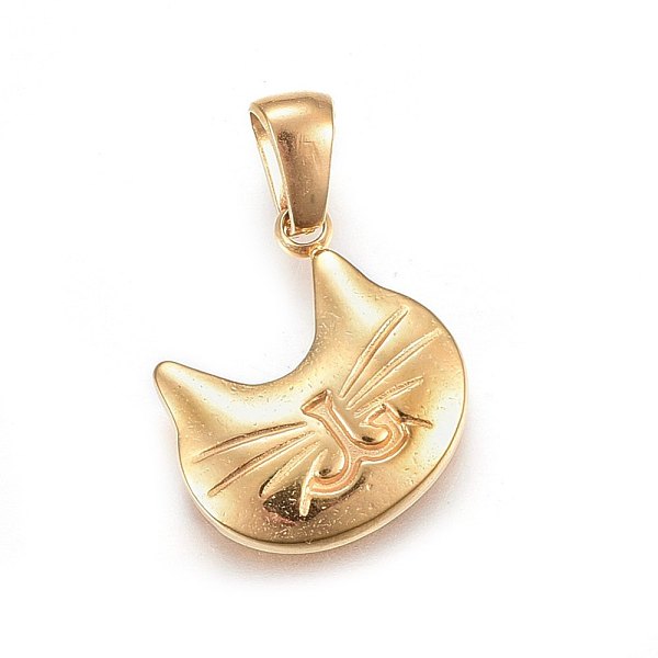 PandaHall 304 Stainless Steel Kitten Pendants, Cat Head Shape Shape, Golden, 16x15x2.5mm, Hole: 6x3mm 304 Stainless Steel Cat Shape
PandaHall 304 Stainless Steel Kitten Pendants, Cat Head Shape Shape, Golden, 16x15x2.5mm, Hole: 6x3mm 304 Stainless Steel Cat Shape
