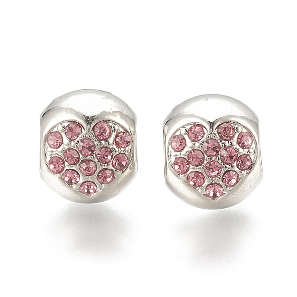 PandaHall Alloy European Beads, Large Hole Beads, with Rhinestone, Heart, Platinum, Light Rose, 10.5x9x10mm, Hole: 4.5mm Alloy+Rhinestone..., Pink
PandaHall Alloy European Beads, Large Hole Beads, with Rhinestone, Heart, Platinum, Light Rose, 10.5x9x10mm, Hole: 4.5mm Alloy+Rhinestone..., Pink