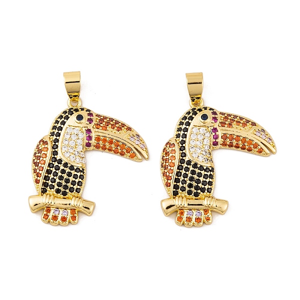 PandaHall Brass Micro Pave Cubic Zirconia Pendants, Real 18K Gold Plated Bird/Toucan Charms, Colorful, 34.5x29.5x4mm, Hole: 7.5x4.5mm...
PandaHall Brass Micro Pave Cubic Zirconia Pendants, Real 18K Gold Plated Bird/Toucan Charms, Colorful, 34.5x29.5x4mm, Hole: 7.5x4.5mm...