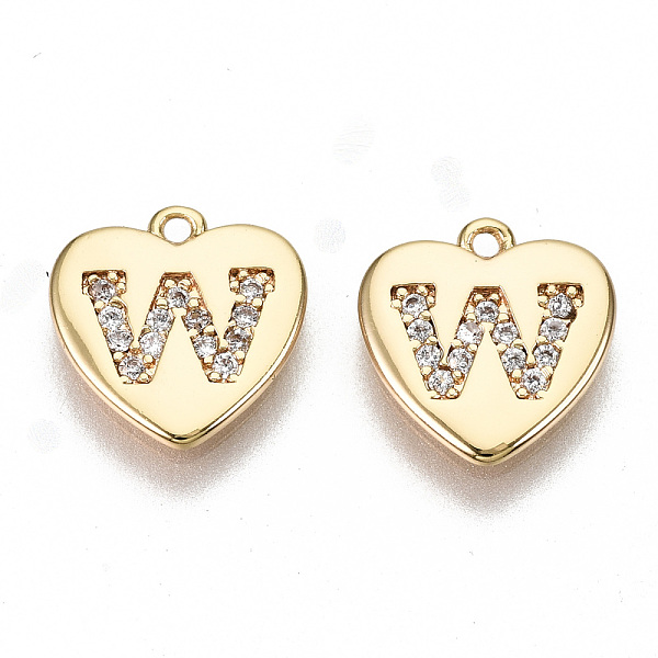 PandaHall Brass Micro Pave Clear Cubic Zirconia Charms, Nickel Free, Real 18K Gold Plated, Flat Heart, Letter.W, 10x10x1mm, Hole: 1mm...
PandaHall Brass Micro Pave Clear Cubic Zirconia Charms, Nickel Free, Real 18K Gold Plated, Flat Heart, Letter.W, 10x10x1mm, Hole: 1mm...