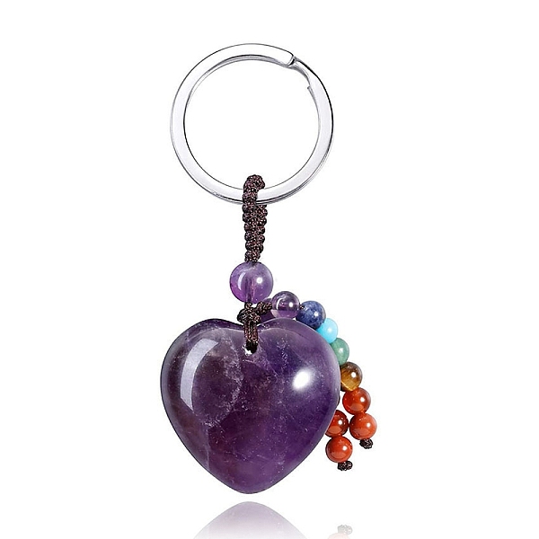 PandaHall Natural Amethyst Heart Pendant Keychain, with Chakra Gemstone Bead, for Bag Car Key Ornaments, 7cm Amethyst Heart
PandaHall Natural Amethyst Heart Pendant Keychain, with Chakra Gemstone Bead, for Bag Car Key Ornaments, 7cm Amethyst Heart