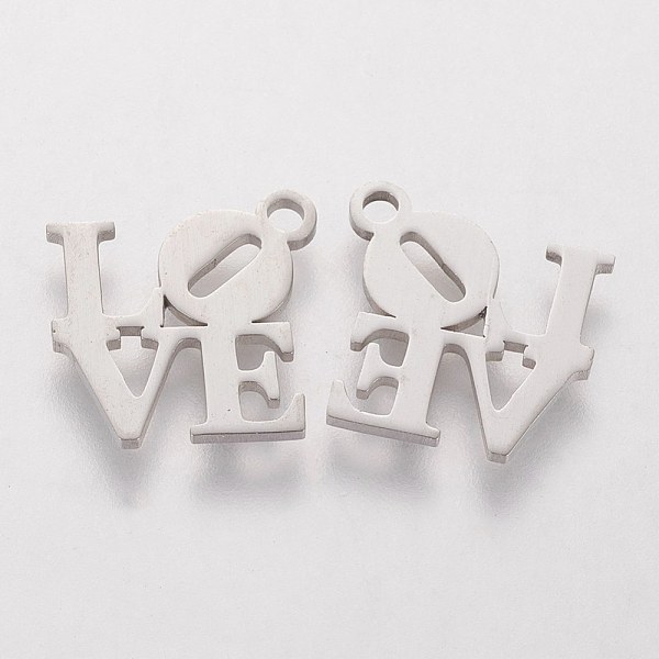 PandaHall 304 Stainless Steel Pendants, Word Love, Stainless Steel Color, 13x13x1mm, Hole: 1.5mm 304 Stainless Steel Word
PandaHall 304 Stainless Steel Pendants, Word Love, Stainless Steel Color, 13x13x1mm, Hole: 1.5mm 304 Stainless Steel Word