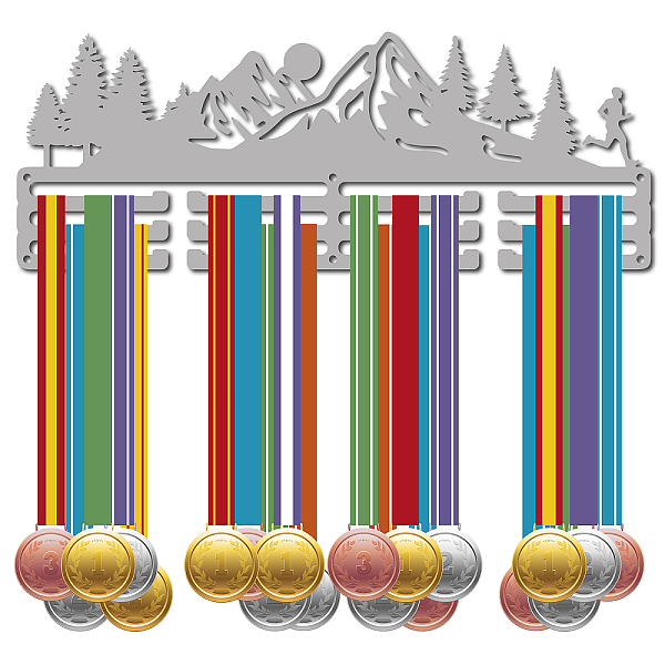 PandaHall Fashion Iron Medal Hanger Holder Display Wall Rack, 3 Lines, with Screws, Mountain Pattern, 150x400mm Iron Rectangle
PandaHall Fashion Iron Medal Hanger Holder Display Wall Rack, 3 Lines, with Screws, Mountain Pattern, 150x400mm Iron Rectangle