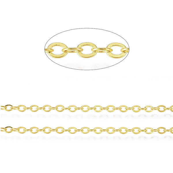 PandaHall Brass Cable Chains, Soldered, with Spool, Nickel Free, Golden, 2.5x2x0.3mm, about 82.02 Feet(25m)/roll Brass
PandaHall Brass Cable Chains, Soldered, with Spool, Nickel Free, Golden, 2.5x2x0.3mm, about 82.02 Feet(25m)/roll Brass