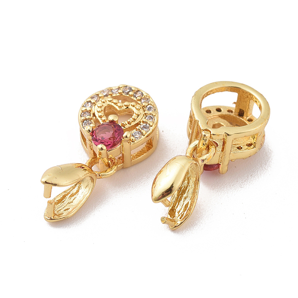 PandaHall Long-Lasting Plated Brass Micro Pave Cubic Zirconia Ice Pick Pinch Bails, Flat Round with Heart, Camellia, Real 24K Gold Plated..., Pink
PandaHall Long-Lasting Plated Brass Micro Pave Cubic Zirconia Ice Pick Pinch Bails, Flat Round with Heart, Camellia, Real 24K Gold Plated..., Pink