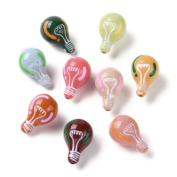 PandaHall Baking Paint Acrylic Beads, with Enamel, Bulb, Mixed Color, 28x18mm, Hole: 2.5mm Acrylic Others Multicolor
PandaHall Baking Paint Acrylic Beads, with Enamel, Bulb, Mixed Color, 28x18mm, Hole: 2.5mm Acrylic Others Multicolor