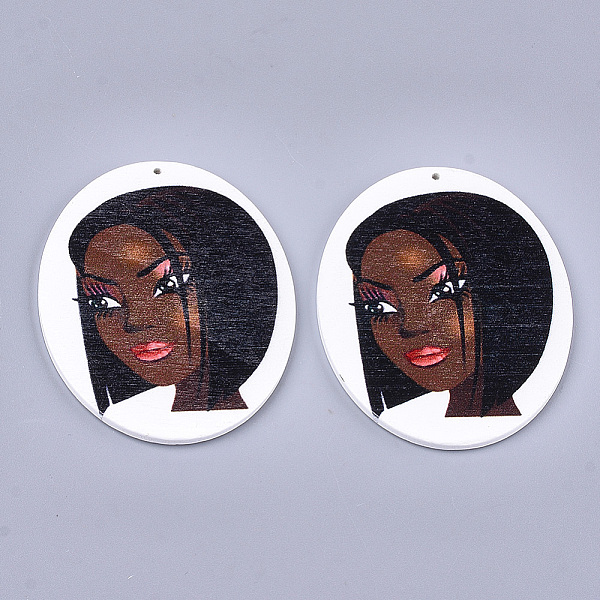 PandaHall Printed Wooden Big Pendants, Dyed, Oval with Woman, Coconut Brown, 63x50x2.5mm, Hole: 1.2mm Wood Oval Brown
PandaHall Printed Wooden Big Pendants, Dyed, Oval with Woman, Coconut Brown, 63x50x2.5mm, Hole: 1.2mm Wood Oval Brown