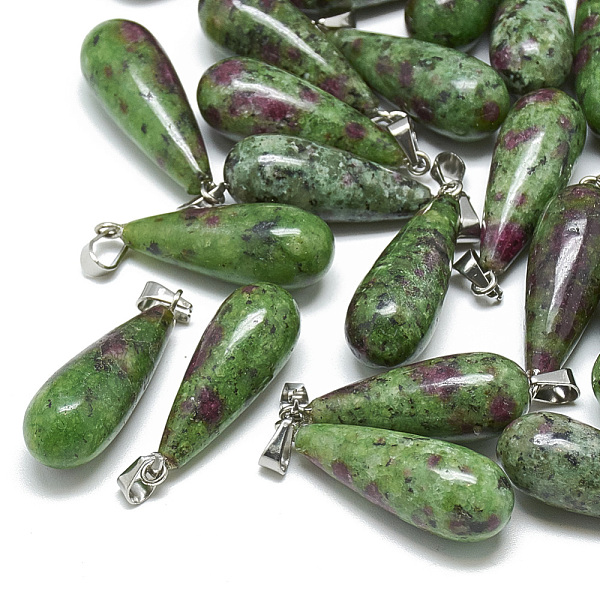 PandaHall Natural Ruby in Zoisite Pendants, with Stainless Steel Snap On Bails, teardrop, 28~30x10~12mm, Hole: 6x4mm Ruby in Zoisite...
PandaHall Natural Ruby in Zoisite Pendants, with Stainless Steel Snap On Bails, teardrop, 28~30x10~12mm, Hole: 6x4mm Ruby in Zoisite...